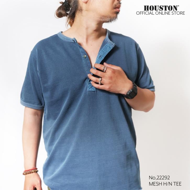 ヒューストンHOUSTON半袖サーマル ヘンリーネックTシャツ21013XL