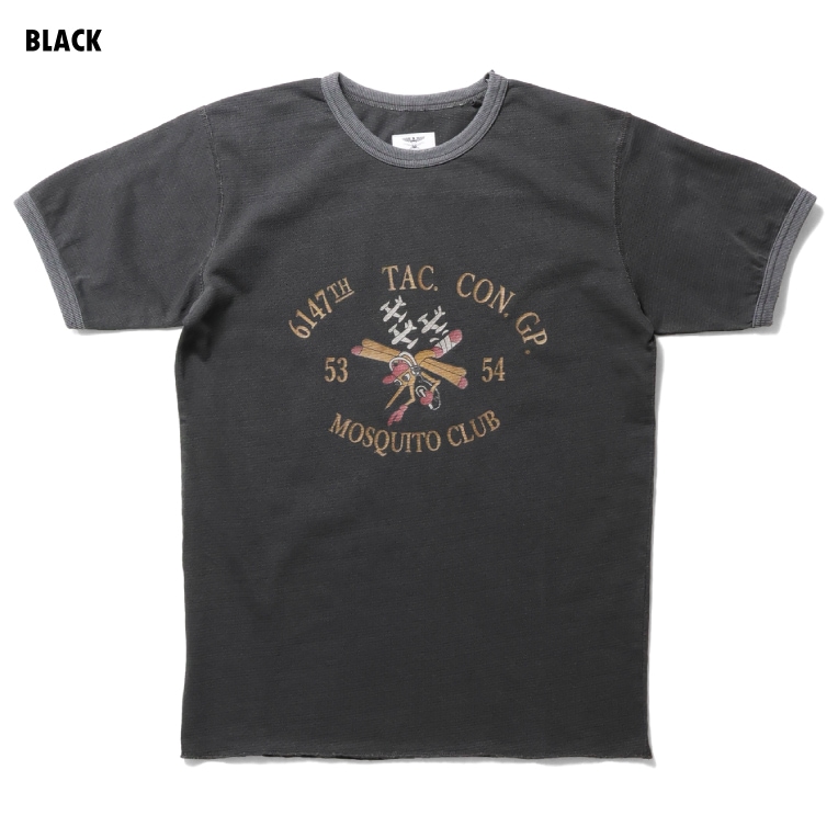 HOUSTON  / ヒューストン 22295 MESH C/N PRINT TEE (MOSQUITE CLUB) / メッシュ クルーネック プリント Tシャツ (モスキートクラブ) -全3色-