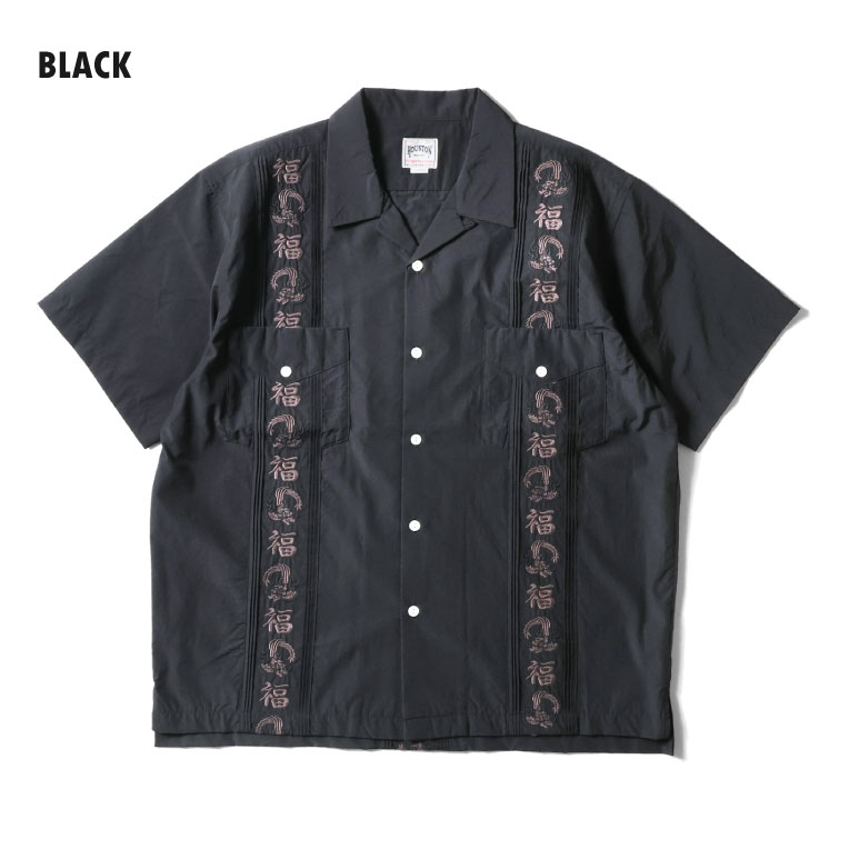 HOUSTON / ヒューストン 41219 EMB CUBA SHIRT(福) /キューバシャツ -全3色- 