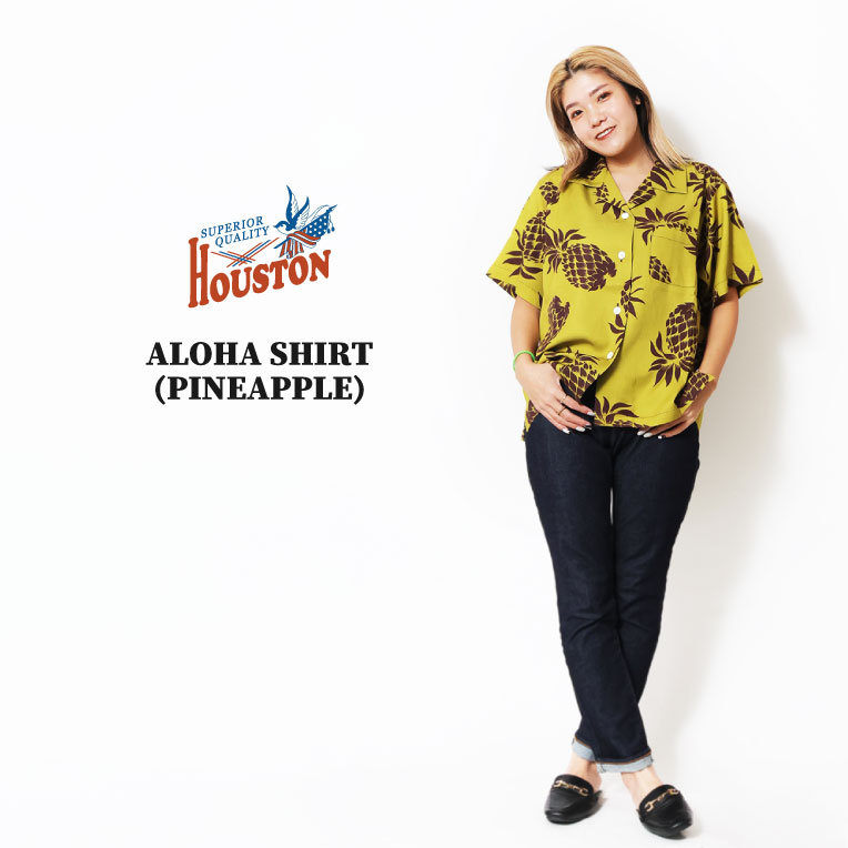 HOUSTON woman / ヒューストン ウーマン 4027W ALOHA SHIRT（PINEAPPLE) / アロハシャツ -全4色-