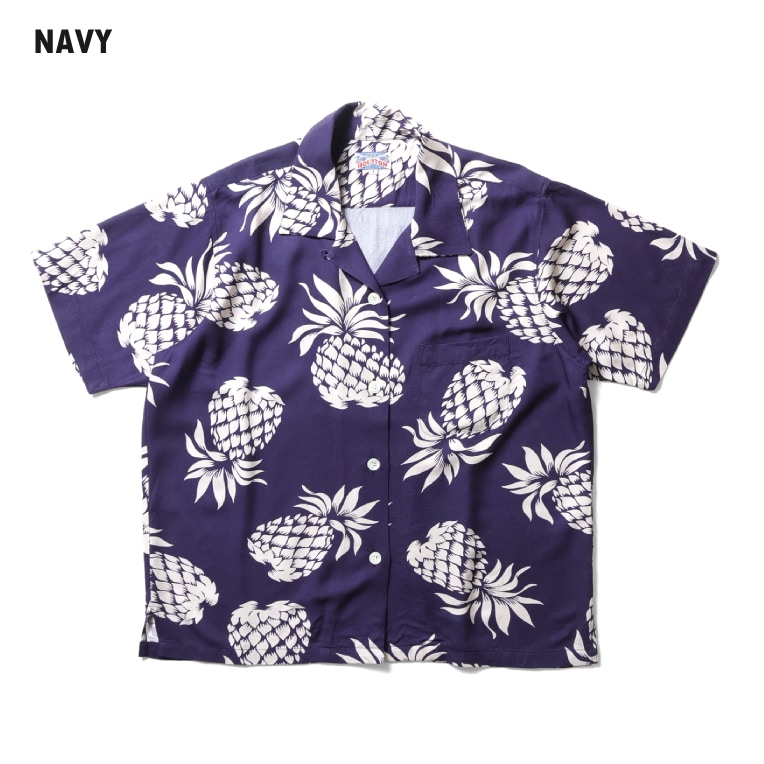 HOUSTON woman / ヒューストン ウーマン 4027W ALOHA SHIRT（PINEAPPLE) / アロハシャツ -全4色-