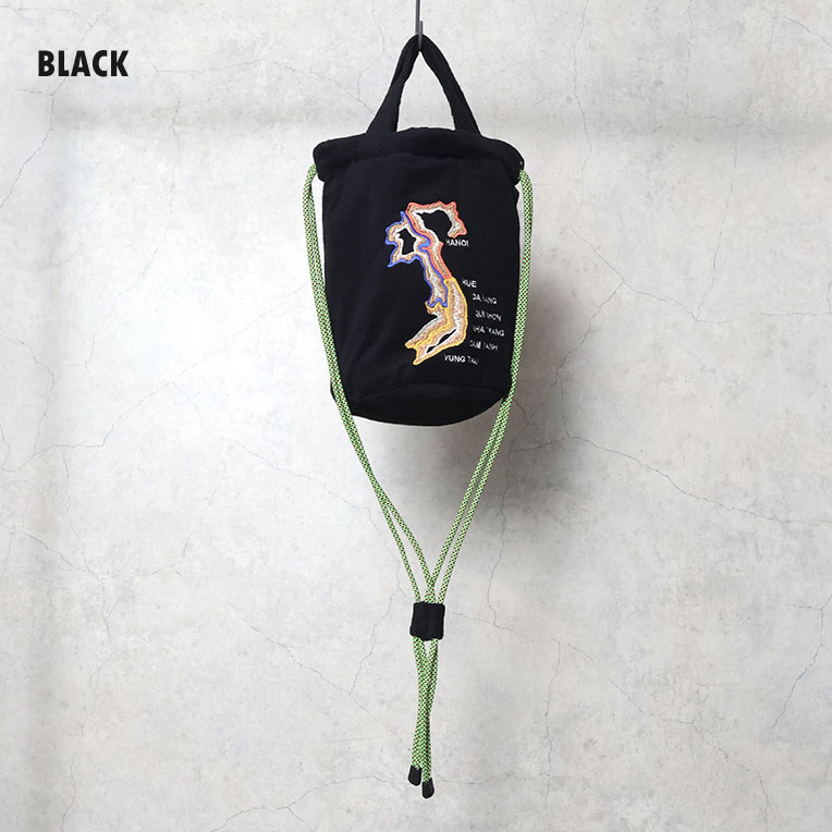 HOUSTON / ヒューストン 6889 EMB PILE EFFECT BAG (MAP) / 刺繍パイルエフェクトバッグ -全3色-