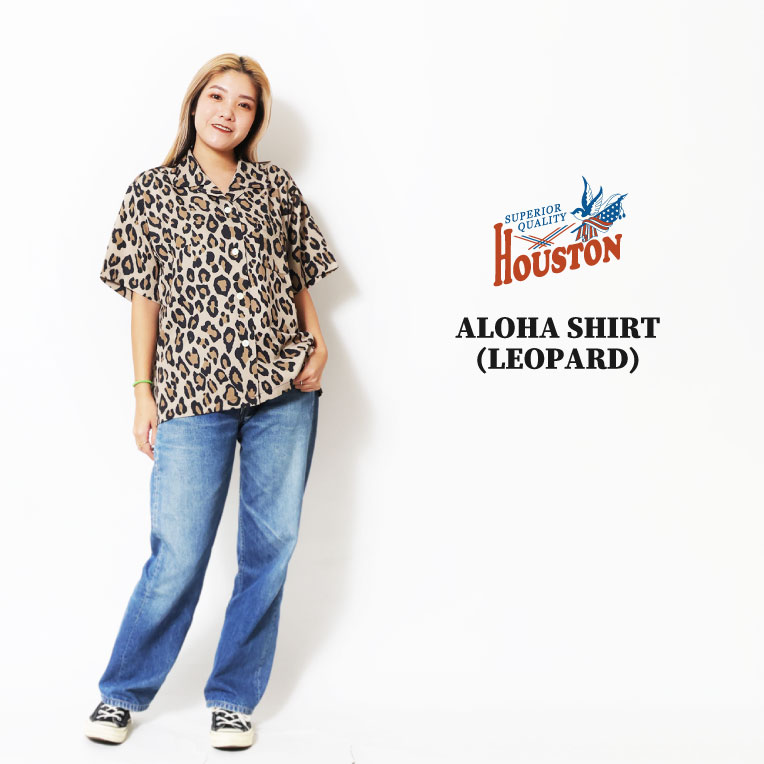 HOUSTON woman / ヒューストン ウーマン 4028W ALOHA SHIRT (LEOPARD) / アロハシャツ -全4色-