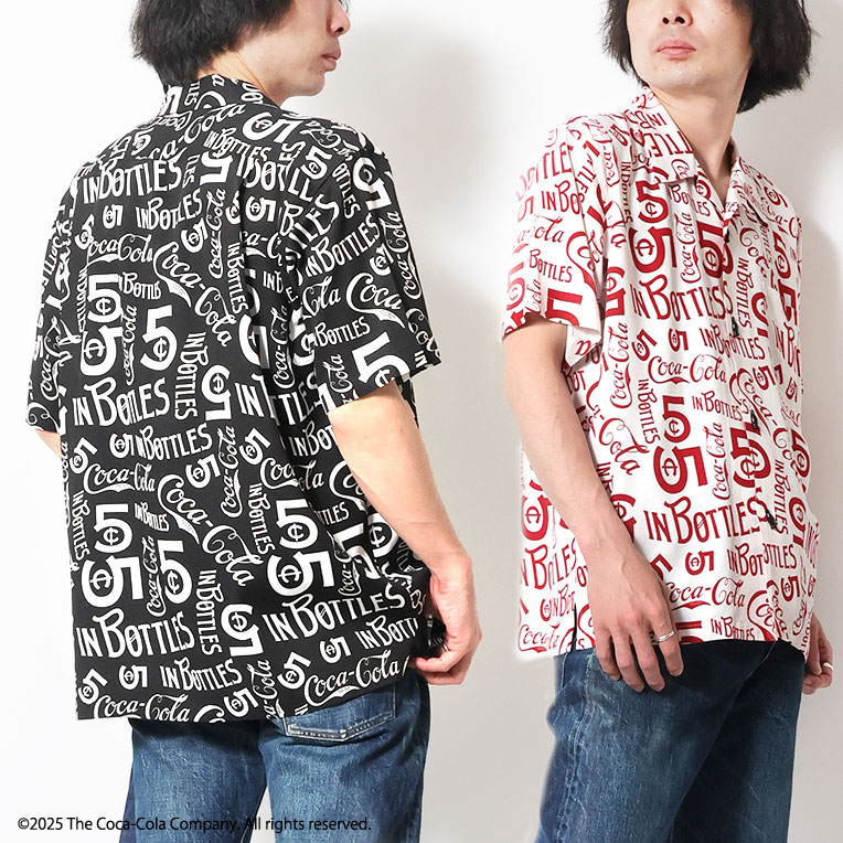 HOUSTON / ヒューストン 41227 COCA-COLA ALOHA SHIRT(IN BOTTOLES 5CENT) / コカ・コーラアロハシャツ -全2色-