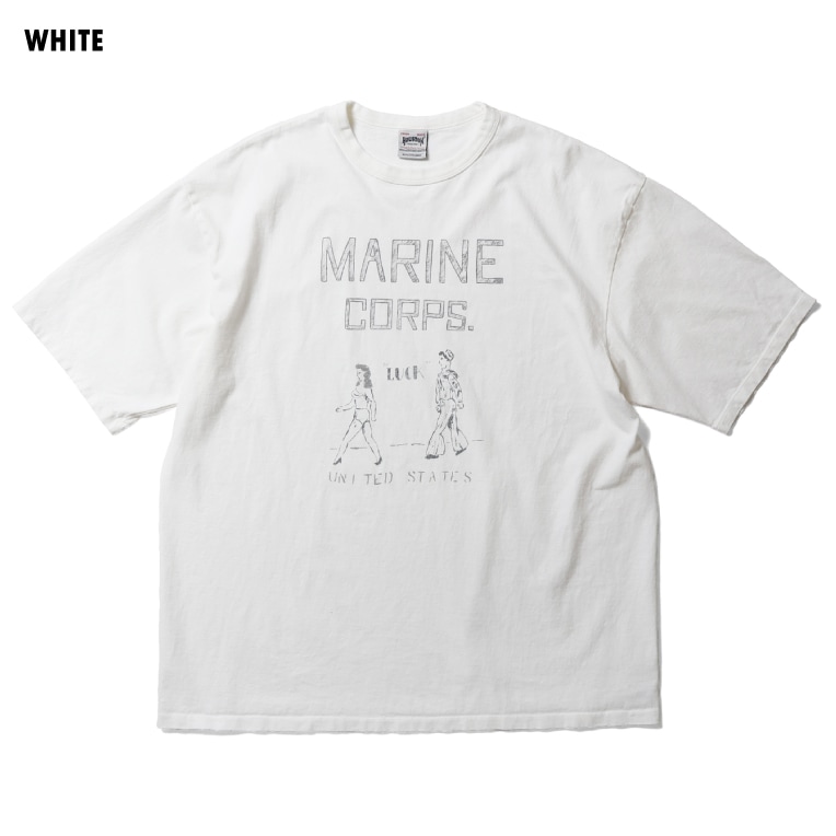 【OFFICIAL限定】 HOUSTON / ヒューストン U2005 PRINT TEE (MARINE CORPS.) / プリント半袖Tシャツ (マリンコープ) -全2色-