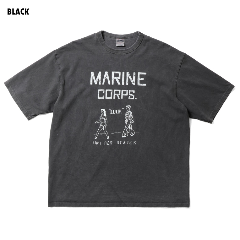 【OFFICIAL限定】 HOUSTON / ヒューストン U2005 PRINT TEE (MARINE CORPS.) / プリント半袖Tシャツ (マリンコープ) -全2色-