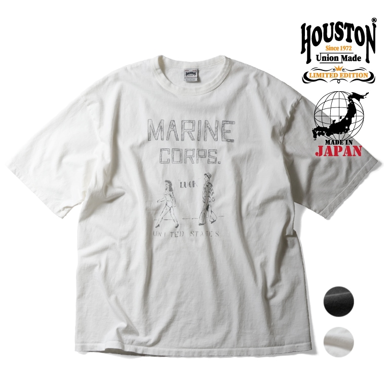 【OFFICIAL限定】 HOUSTON / ヒューストン U2005 PRINT TEE (MARINE CORPS.) / プリント半袖Tシャツ (マリンコープ) -全2色-