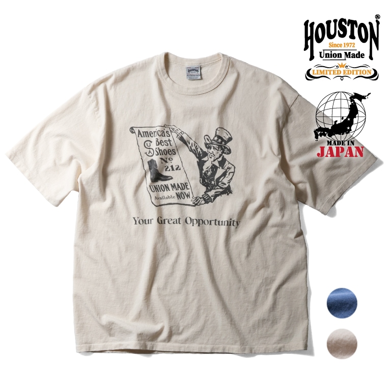 【OFFICIAL限定】 HOUSTON / ヒューストン U2006 PRINT TEE (BOOTS) / プリント半袖Tシャツ (ブーツ) -全2色-