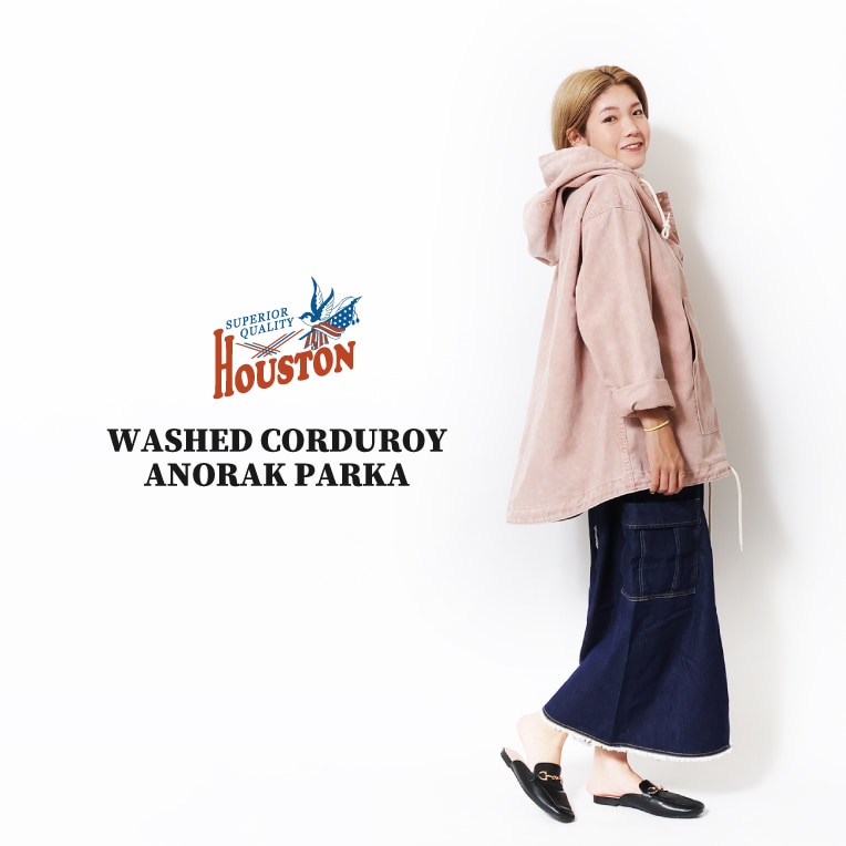 HOUSTON woman / ヒューストン ウーマン 5042W WASHED CORDUROY ANORAK PARKA / コーデュロイアノラックパーカー -全3色-