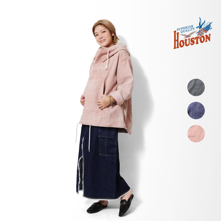 HOUSTON woman / ヒューストン ウーマン 5042W WASHED CORDUROY ANORAK PARKA / コーデュロイアノラックパーカー -全3色-