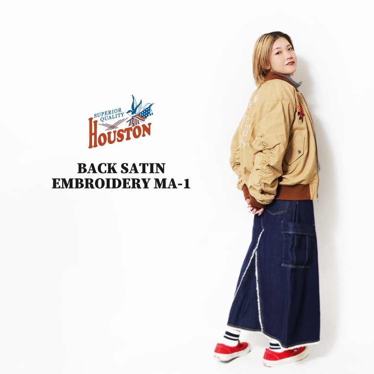 HOUSTON woman / ヒューストン ウーマン 5036W BACK SATIN EMBROIDERY
