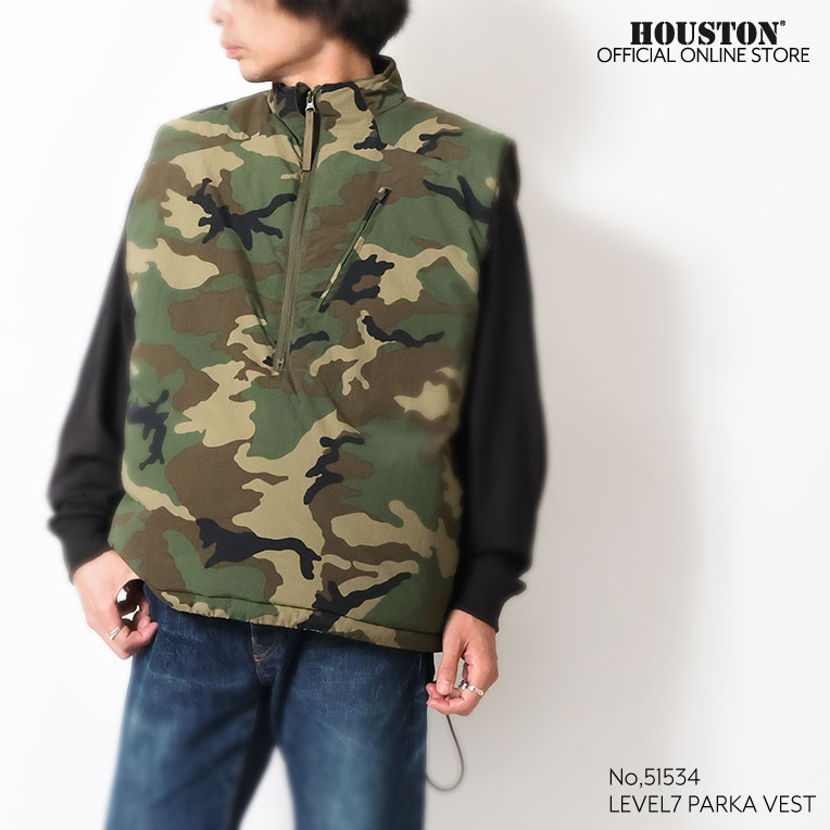HOUSTON / ヒューストン 51534 LEVEL7 PARKA PULLOVER VEST / レベル7プルオーバーベスト -全6色-