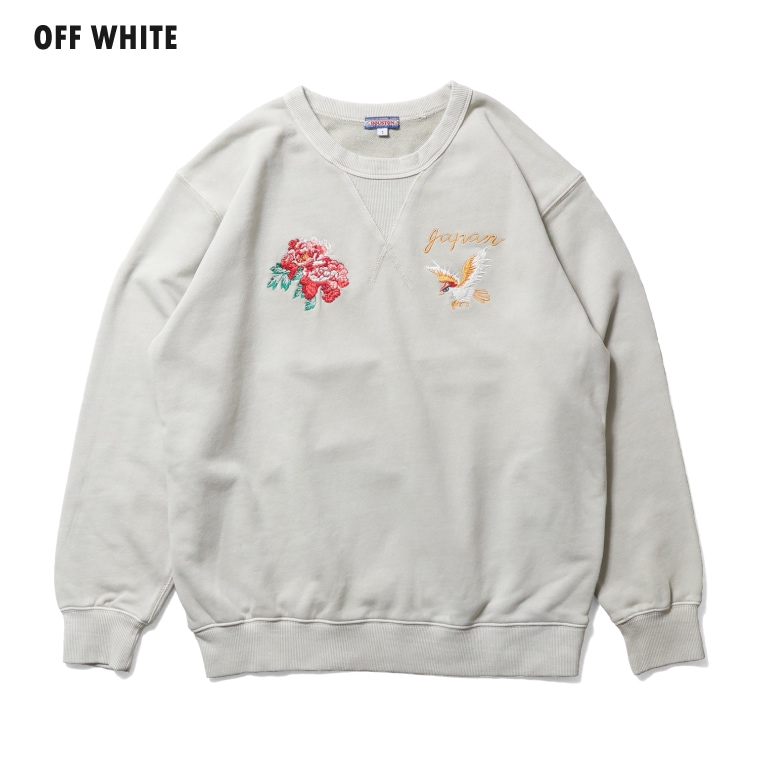 HOUSTON woman / ヒューストン ウーマン 2034W PIGMENT EMBROIDERY SWEAT (HAWK) / ピグメント刺繍スウェット -全4色-