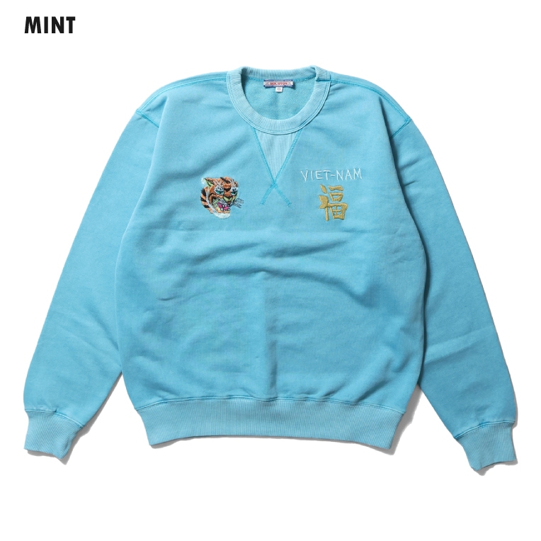 HOUSTON woman / ヒューストン ウーマン 2036W PIGMENT EMBROIDERY SWEAT (VIETNAM) / ピグメント刺繍スウェット -全4色-