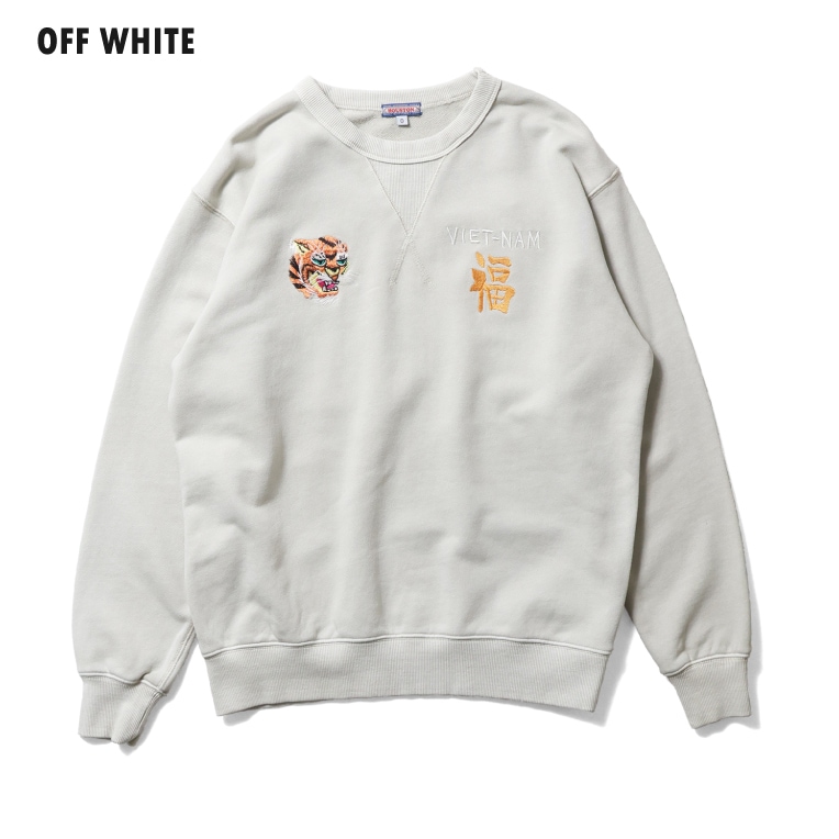 HOUSTON woman / ヒューストン ウーマン 2036W PIGMENT EMBROIDERY SWEAT (VIETNAM) / ピグメント刺繍スウェット -全4色-