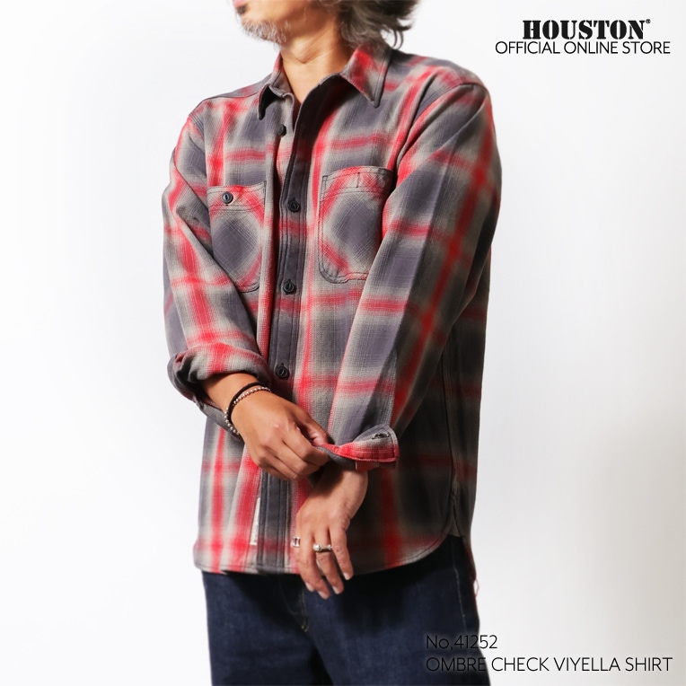 HOUSTON / ヒューストン 41252 OMBRE CHECK VIYELLA SHIRT / オンブレーチェックビエラシャツ -全10色-