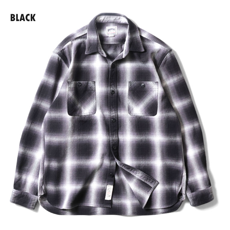 HOUSTON / ヒューストン 41252 OMBRE CHECK VIYELLA SHIRT / オンブレーチェックビエラシャツ -全8色- 