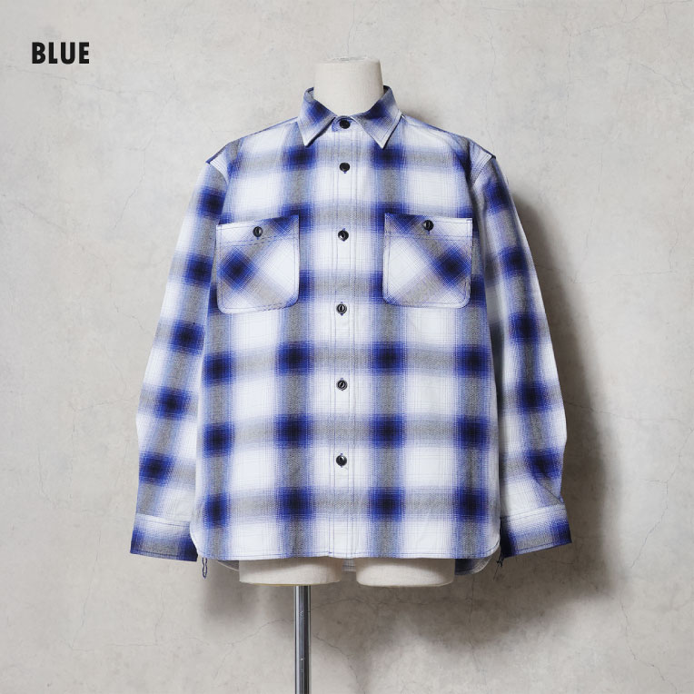 HOUSTON / ヒューストン 41252 OMBRE CHECK VIYELLA SHIRT / オンブレーチェックビエラシャツ -全10色-