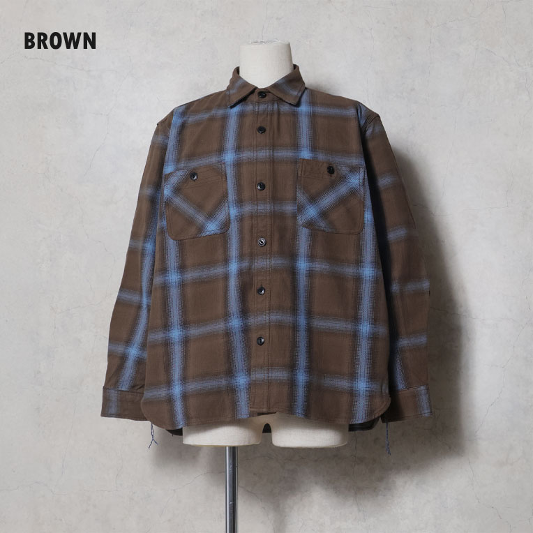 HOUSTON / ヒューストン 41252 OMBRE CHECK VIYELLA SHIRT / オンブレーチェックビエラシャツ -全10色-