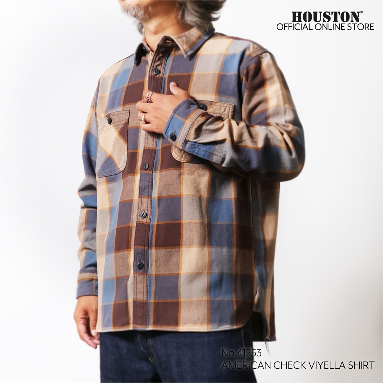 HOUSTON / ヒューストン 41253 AMERICAN CHECK VIYELLA SHIRT / アメリカンチェックビエラシャツ -全8色-