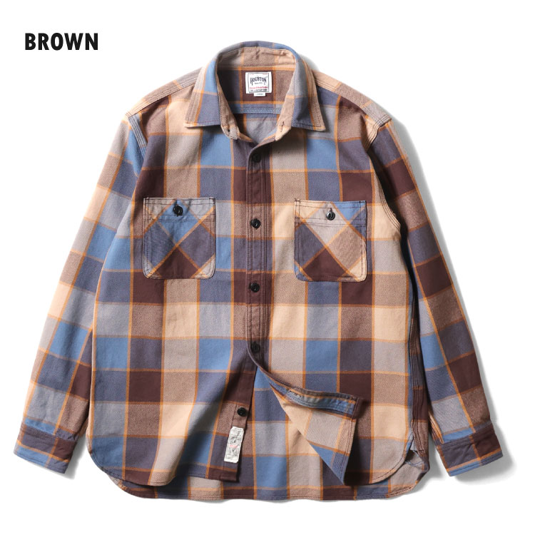 HOUSTON / ヒューストン 41253 CHECK VIYELLA SHIRT / チェックビエラシャツ -全5色- 