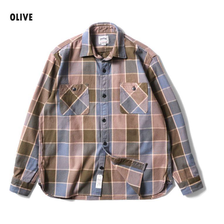 HOUSTON / ヒューストン 41253 CHECK VIYELLA SHIRT / チェックビエラシャツ -全5色- 