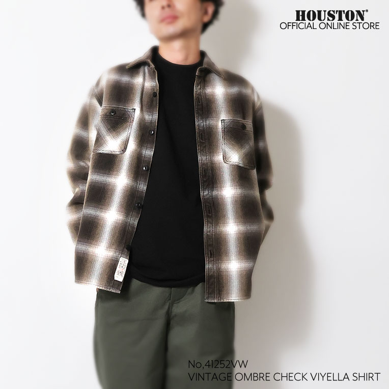 HOUSTON / ヒューストン 41252VW VINTAGE OMBRE CHECK VIYELLA SHIRT / ビンテージオンブレーチェックビエラシャツ -全8色- 