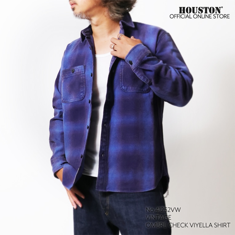 HOUSTON / ヒューストン 41252VW VINTAGE OMBRE CHECK VIYELLA SHIRT / ビンテージオンブレーチェックビエラシャツ -全10色-