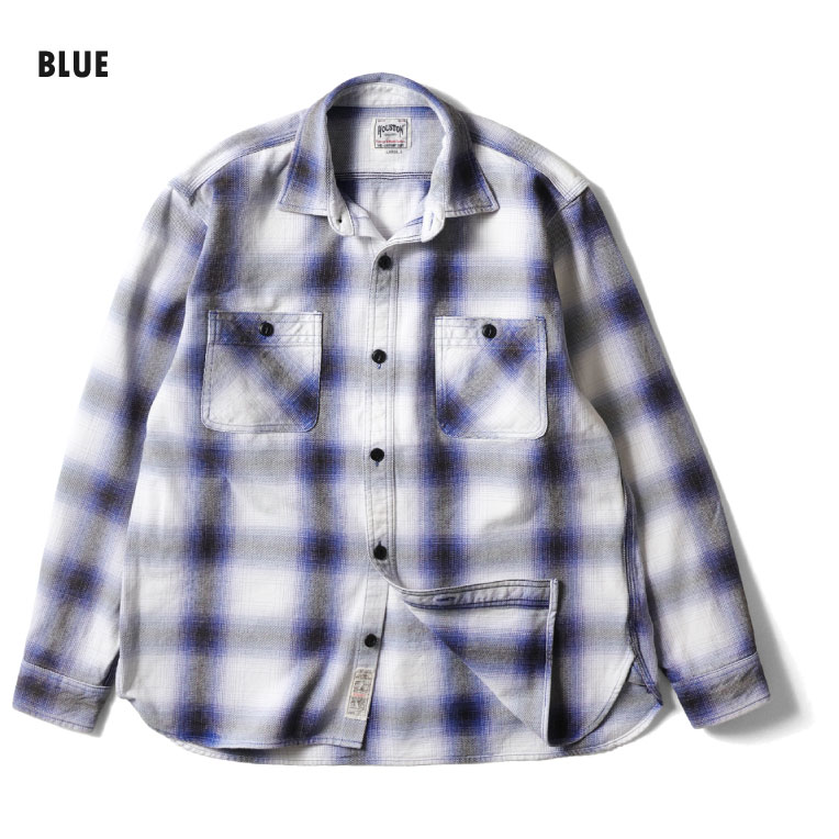 HOUSTON / ヒューストン 41252VW VINTAGE OMBRE CHECK VIYELLA SHIRT / ビンテージオンブレーチェックビエラシャツ -全8色- 