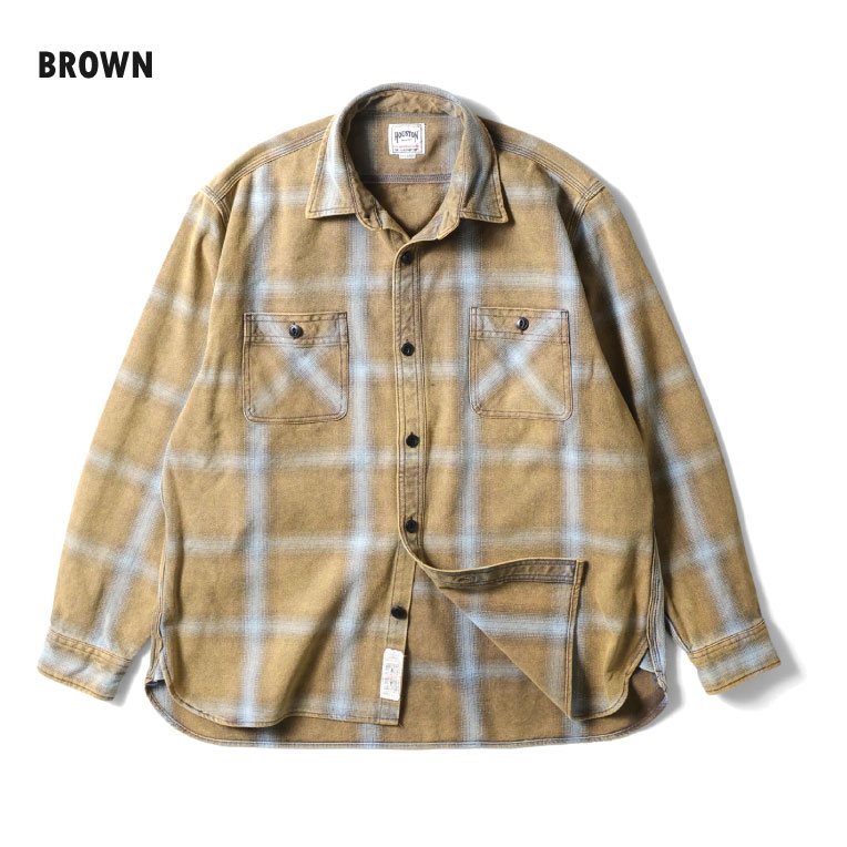 HOUSTON / ヒューストン 41252VW VINTAGE OMBRE CHECK VIYELLA SHIRT / ビンテージオンブレーチェックビエラシャツ -全8色- 