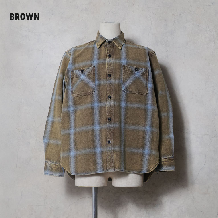 HOUSTON / ヒューストン 41252VW VINTAGE OMBRE CHECK VIYELLA SHIRT / ビンテージオンブレーチェックビエラシャツ -全10色-