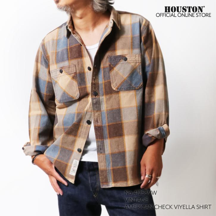 HOUSTON / ヒューストン 41253VW VINTAGE AMERICAN CHECK VIYELLA SHIRT / ビンテージアメリカンチェックビエラシャツ -全8色-