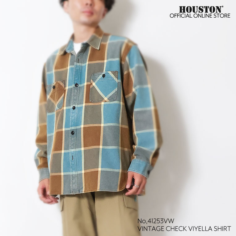 HOUSTON / ヒューストン 41253VW VINTAGE CHECK VIYELLA SHIRT / ビンテージチェックビエラシャツ -全5色- 