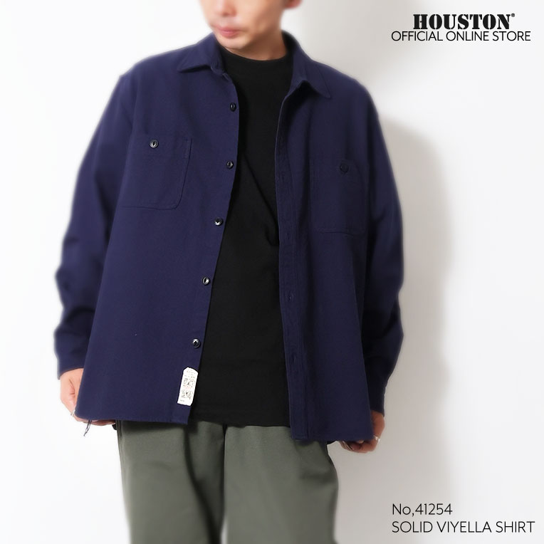 HOUSTON / ヒューストン 41254 SOLID VIYELLA SHIRT / ソリッドビエラシャツ -全6色- 