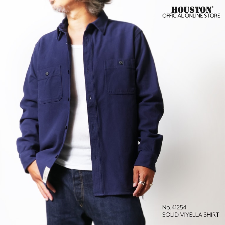 HOUSTON / ヒューストン 41254 SOLID VIYELLA SHIRT / ソリッドビエラシャツ -全6色-
