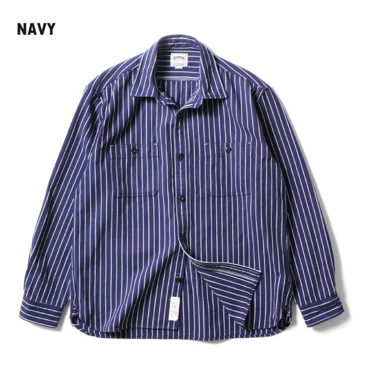 HOUSTON / ヒューストン 41255 STRIPE VIYELLA SHIRT / ストライプビエラシャツ -全5色- 