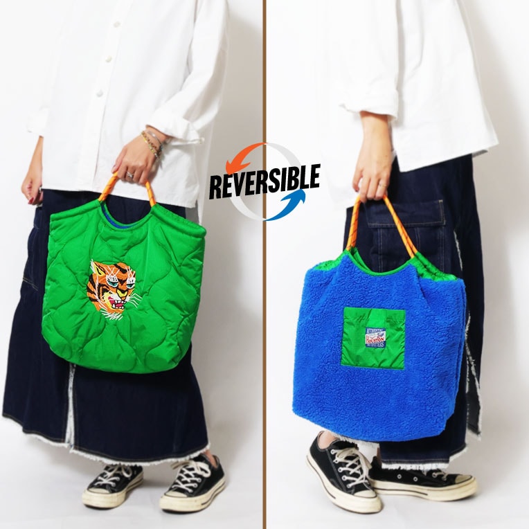 HOUSTON woman / ヒューストンウーマン 6022W BOA NYLON MARKET BAG (VIETNAM) / ボアナイロンマーケットバッグ (ベトナム) -全3色- 