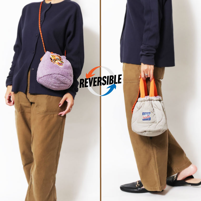 HOUSTON woman / ヒューストンウーマン 6020W BOA NYLON EFFECT BAG (VIETNAM) / ボアナイロンエフェクトバッグ (ベトナム) -全3色- 