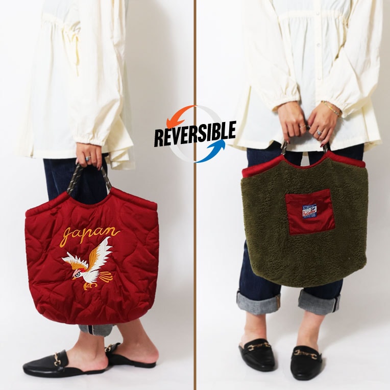 HOUSTON woman / ヒューストンウーマン 6021W BOA NYLON MARKET BAG (JAPAN) / ボアナイロンマーケットバッグ (ジャパン) -全3色- 