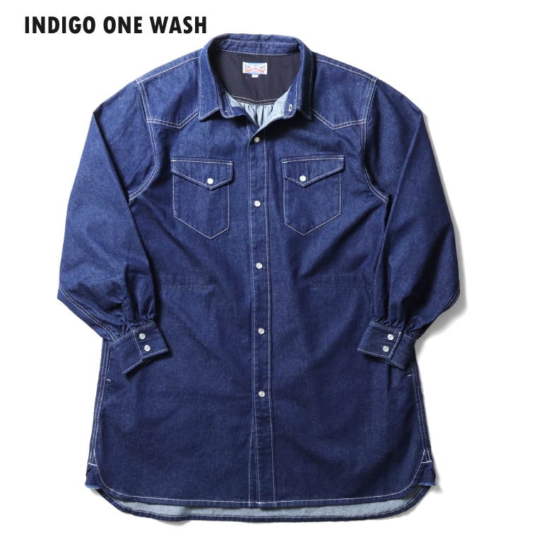 HOUSTON woman / ヒューストン ウーマン 4039W DENIM WESTERN TUNIC / デニムウェスタンチュニック -全1色- 