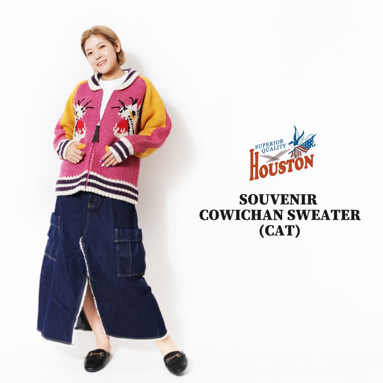 HOUSTON woman / ヒューストン ウーマン 2018W SOUVENIR COWICHAN SWEATER (CAT) / スーベニアカウチンセーター -全2色- 