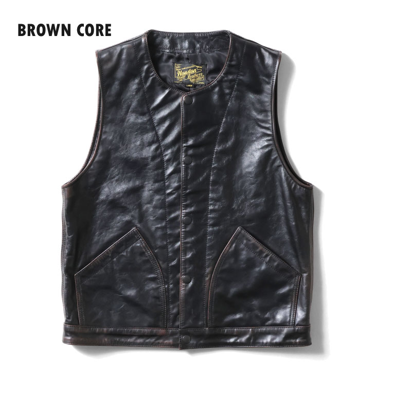 HOUSTON / ヒューストン 8228 LEATHER VEST / レザーベスト -全1色-  