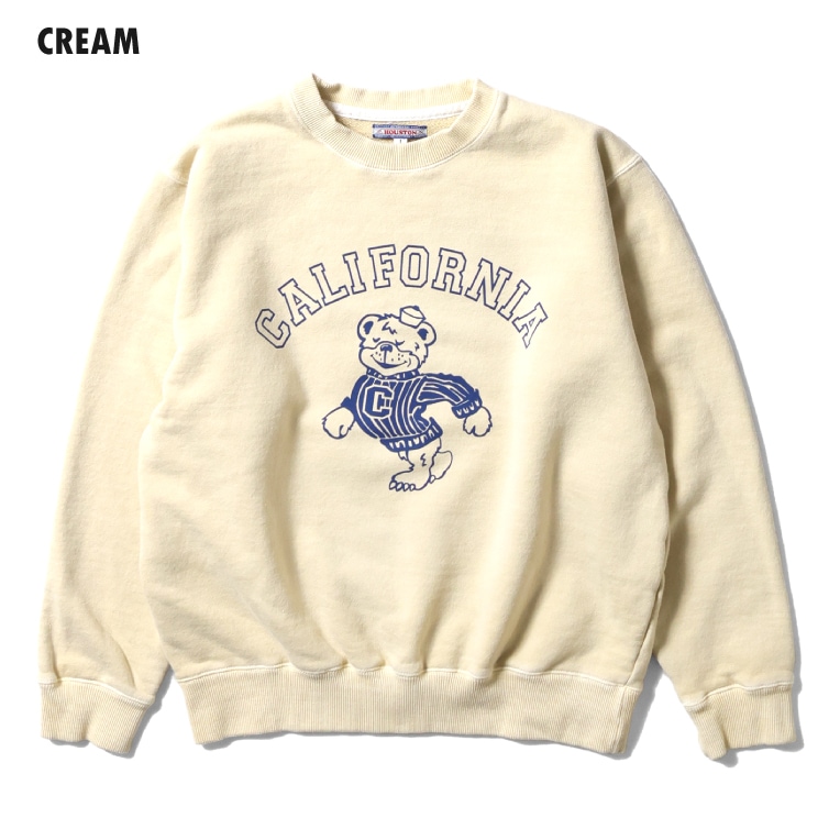 HOUSTON woman / ヒューストン ウーマン 2030W PIGMENT PRINT SWEAT (CALIFORNIA) / ピグメントプリントスウェット -全3色- 