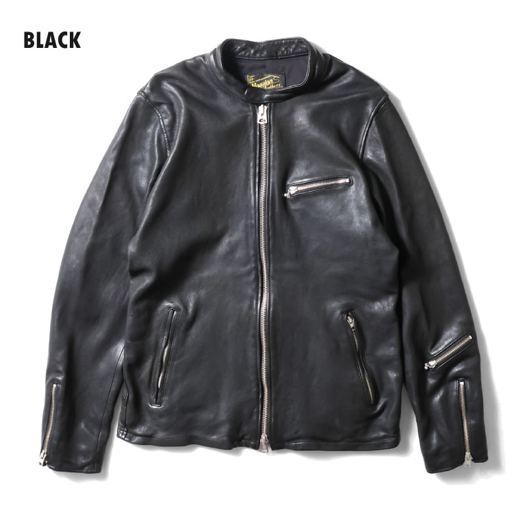 HOUSTON / ヒューストン 8224 LEATHER SINGLE RIDERS JACKET / レザーシングルライダースジャケット -全3色-  