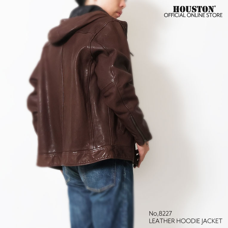 HOUSTON / ヒューストン 8227 LEATHER HOODIE JACKET / レザーフードジャケット -全2色- 