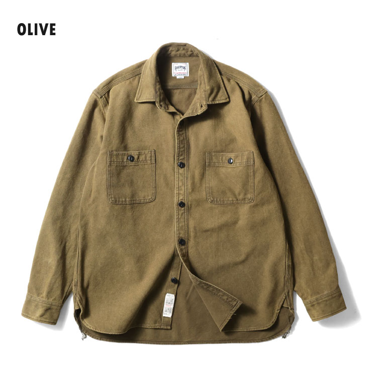 【OFFICIAL限定】HOUSTON / ヒューストン 41254VW VINTAGE  SOLID VIYELLA SHIRT / ビンテージソリッドビエラシャツ -全2色-
