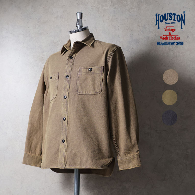 【OFFICIAL限定】HOUSTON / ヒューストン 41254VW VINTAGE SOLID VIYELLA SHIRT / ビンテージソリッドビエラシャツ -全3色-