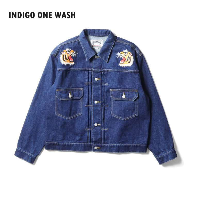 HOUSTON / ヒューストン 51566 DENIM EMBROIDERY TRACKER JACKET