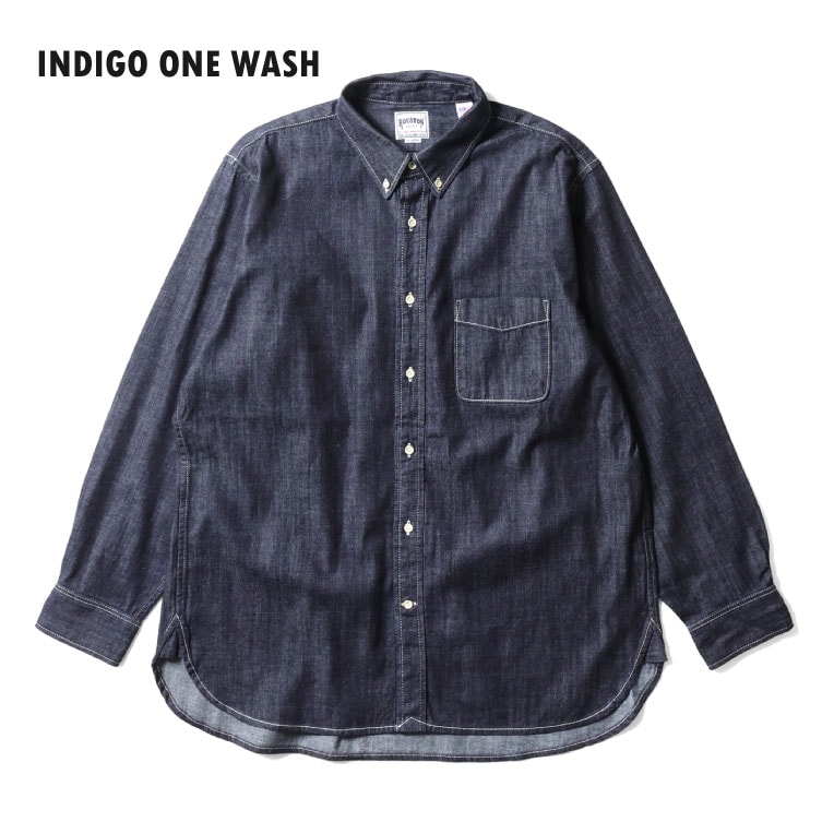 HOUSTON / ヒューストン 41256 DENIM BD SHIRT / デニムボタンダウンシャツ -全3色- 