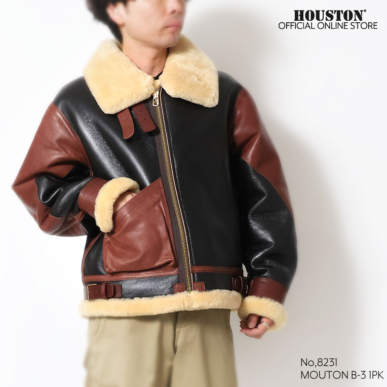 HOUSTON / ヒューストン 8231 MOUTON B-3 FLIGHT JACKET -1POCKET- / ムートンB-3フライトジャケット-1POCKET- -全1色- 